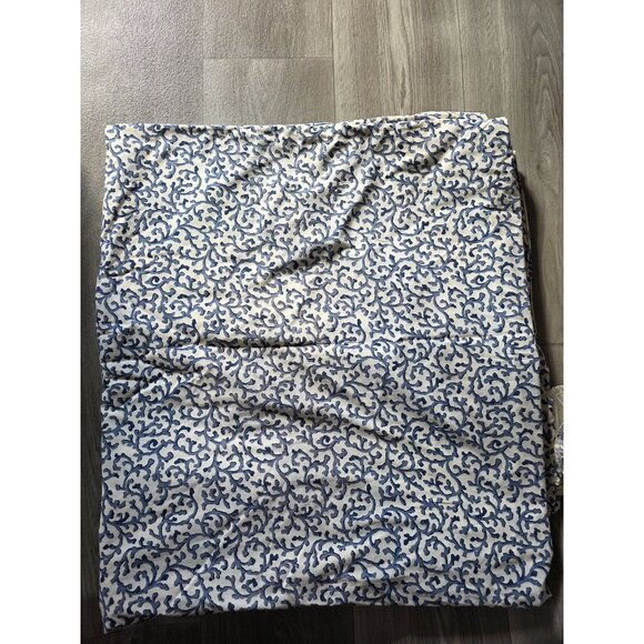 Waverly Fieldcrest Floral Blue & White Reversible Cotton Duvet Cover King - Picture 2 of 5